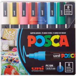 uni Posca Paint Marker Set of 8 colors - 1.8 -2.5mm bullet tip