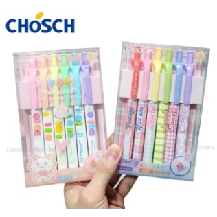 ปากกาไฮไลท์แบบกด ตรา Chosch รุ่น macaron H-820Z(1*6)