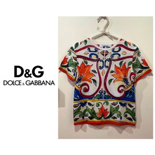 แท้ 💯% Used Dolce and Gabbana (D&amp;G) size 11/12 for Kids, Teens, Women เสื้อแบรนด์เนมรุ่นแพง เหมาะกับสาว size XS-S สีส้ม