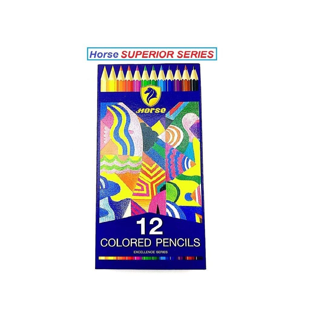 (KTS)ดินสอสีไม้ ตราม้า Horse HG-12 สี แบบยาว
