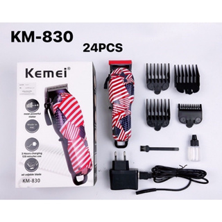 ถูกสุด!! ปัตตาเลี่ยนตัดผม Kemei สีแดง รุ่น Km-830 ปัตตาเลียนไร้สาย ปัตตาเลี่ยนไฟฟ้า แบตตาเลี่ยน บัตตาเลี่ยน มีประกัน