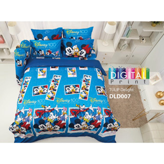 ลิขสิทธิ์แท้💯%DLD007:ลายมิคกี้เม้า Mickey Mouse :Tulip Delight DIGITAL Print ชุดเครื่องนอนทิวลิปชุดผ้าปูที่นอน3.5,5,6ฟุต