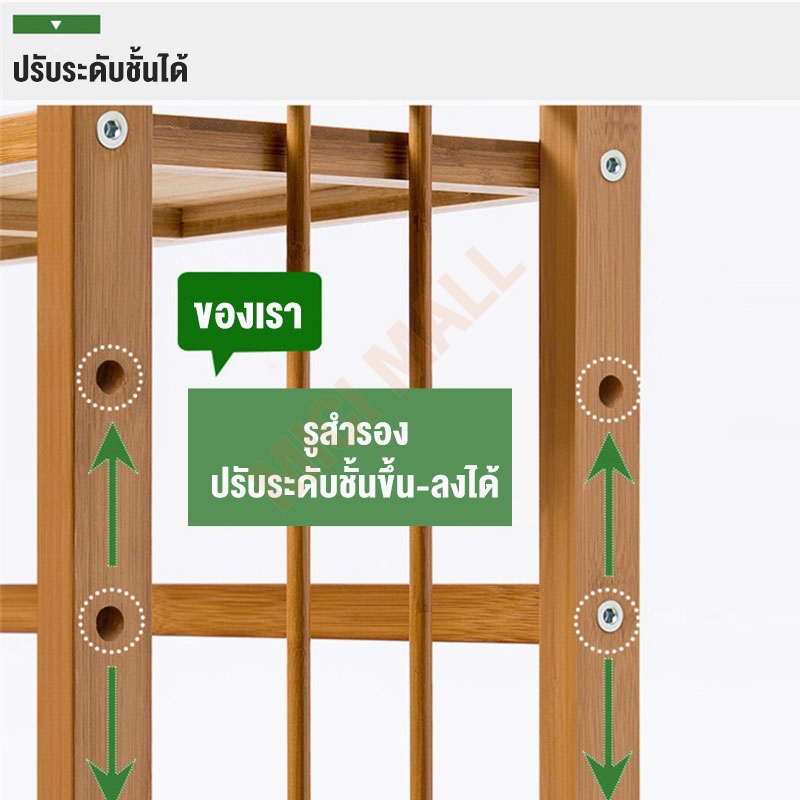 MICI ชั้นวางหนังสือ ชั้นวางของไม้คุณภาพดี ทำจากไม้แท้ จัดเก็บห้องให้เป็นระเบียบ ชั้นวางของอเนกประสงค์ - รูปที่ 6