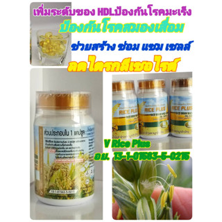 สูตรใหม่ น้ำมันรำข้าวและจมูกข้าว วีไรซ์พลัส (V Rice Plus)  มี 60แคปซูล🌾