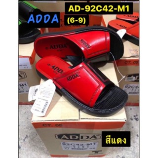 รองเท้าแตะadda92C42-m1สีทูโทนหนังนิ่มแบบสวม