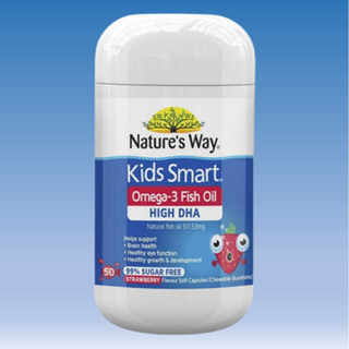 Natures Way Kids Smart Bursts High DHA Omega-3 Fish Oil Strawberry 50 Capsules