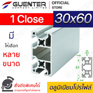 อลูมิเนียมโปรไฟล์ 30×60 1 Close มีหลายขนาด (สั่งตัดได้) ยาวสุด 1 เมตร สินค้ามาตรฐาน คุณภาพดี ราคาถูกสุด!!!