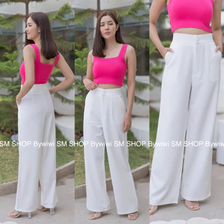 🌈รุ่น N1 🌈 กางเกงทรงขากระบอกใหญ่ ตะขอหน้าซิปหน้า เอวสูง ผ้าฮานาโกะ - ผ้านาโน พร้อมส่ง S - 2XL มีเก็บปลายทางนะคะ