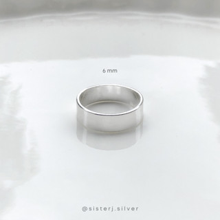 Sister J. (flat) basic ring 6 mm แหวนเงินแท้หน้าแบน 6 mm /silver925