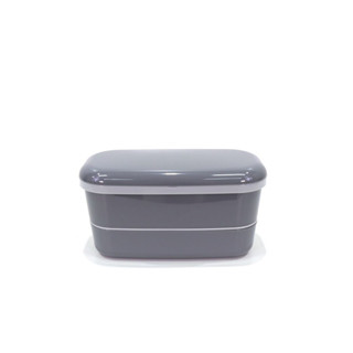 Lunch box กล่องข้าวพลาสติก 2 ชั้น JP Quality 320+180ml 8x15x8 cm สีเทา 1804 GREY