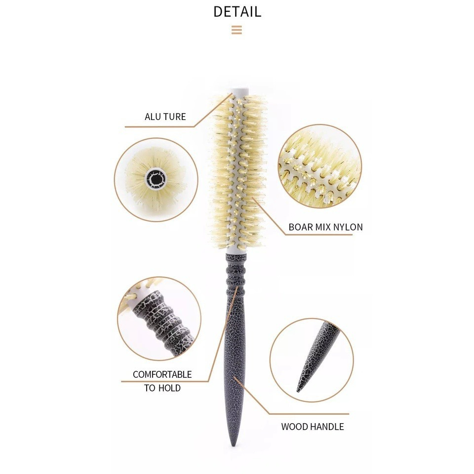 แปรงกลมไดร์ผม ด้ามลายกระ Rossan 1007 สำหรับไดร์ผม ทนความร้อนได้ดี  แข็งแรง ทนทาน จับถนัด - รูปที่ 2