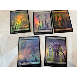 การ์ด MTG Fullart Basic Land Foil Magic the gathering รุ่น Phyrexian : All will be One เลือกสีได้