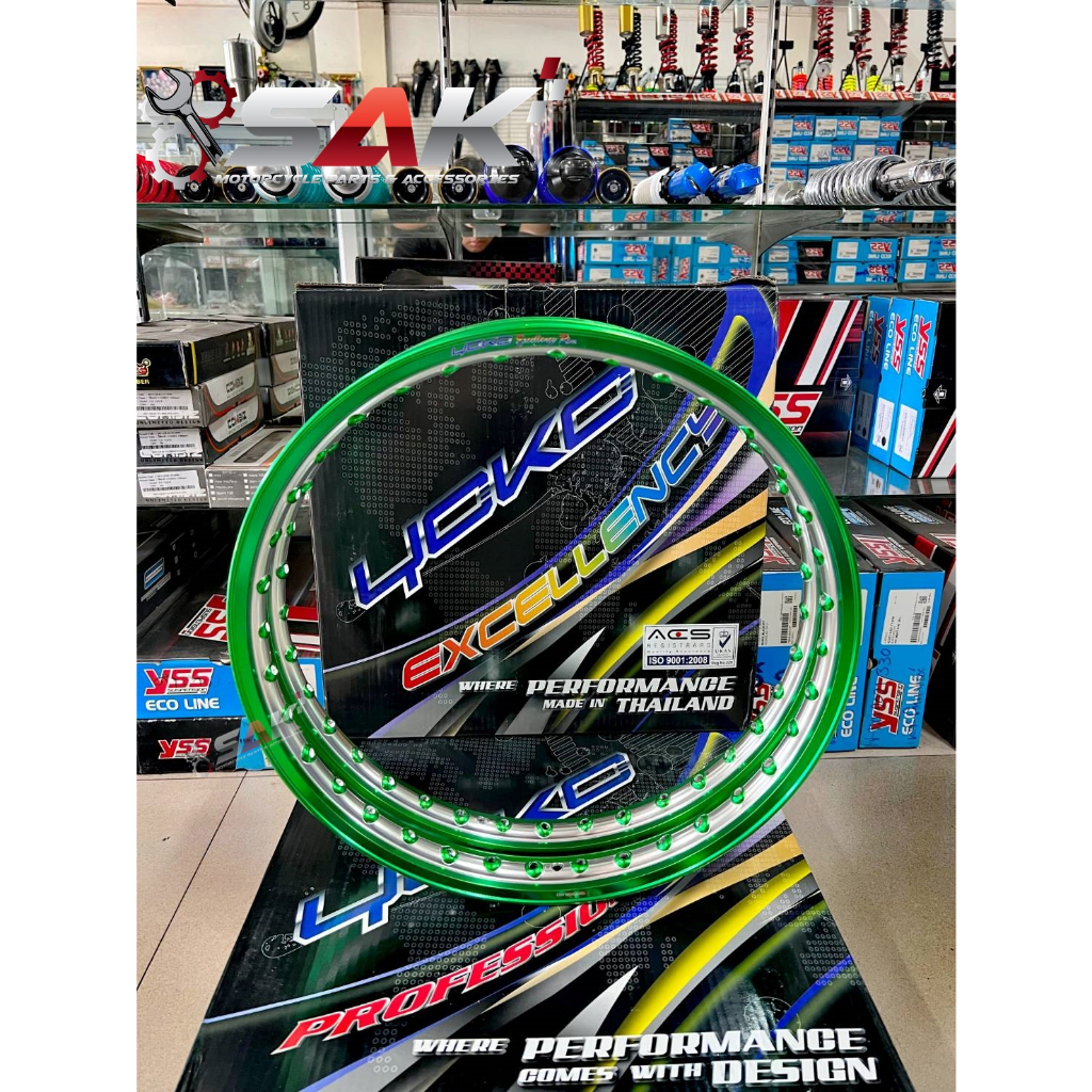 ขอบล้อ/ วงล้อขอบ17 Yoko รุ่น Excellency Ringo1 เขียว 1.2-17