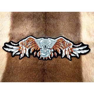 ตัวรีดติดเสื้อขนาดใหญ่ แจ๊คเก็ต อาร์ม  ยีนส์ Hipster Motorcycle Embroidered Iron on Patch  DIY