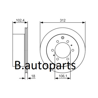 จานเบรคหลัง LEXUS LX450 FZJ80 1995- TOYOTA LAND CRUISER VX80 HDJ80 FZJ80 1990-1997 RUNSTOP /คู่