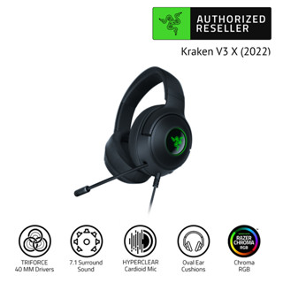 Razer Kraken V3 X (2022) Wired USB Gaming Headset TriForce 40mm Driver HyperClear Cardioid Microphone 7.1 Surround Sound(หูฟังเกมมิ่ง)