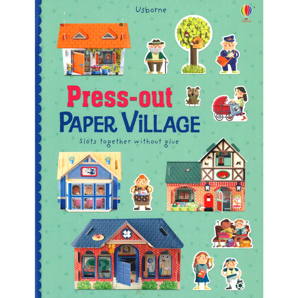 Usborne Press-out Paper Village หนังสือเด็ก โมเดลกระดาษ บ้านตุ๊กตา เปเปอร์ หมู่บ้าน ภาษาอังกฤษ ปกแข็ง #23880 [X]