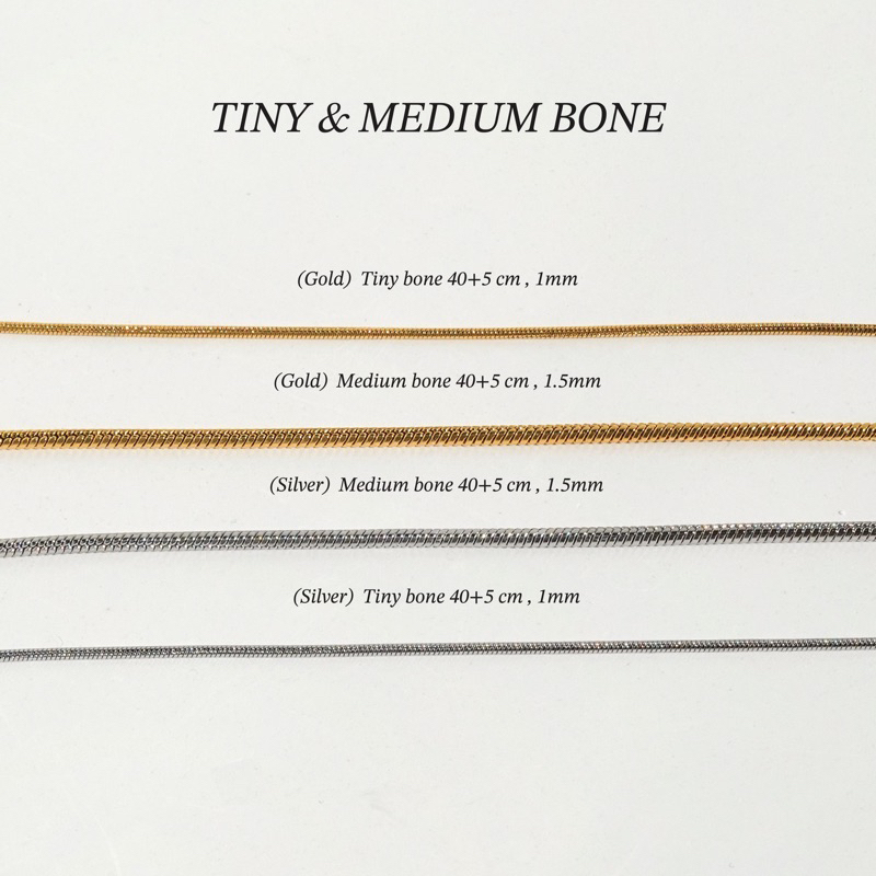 RINDA.STUDIO – Tiny & Medium bone (stainless steel) (สร้อยคอ)