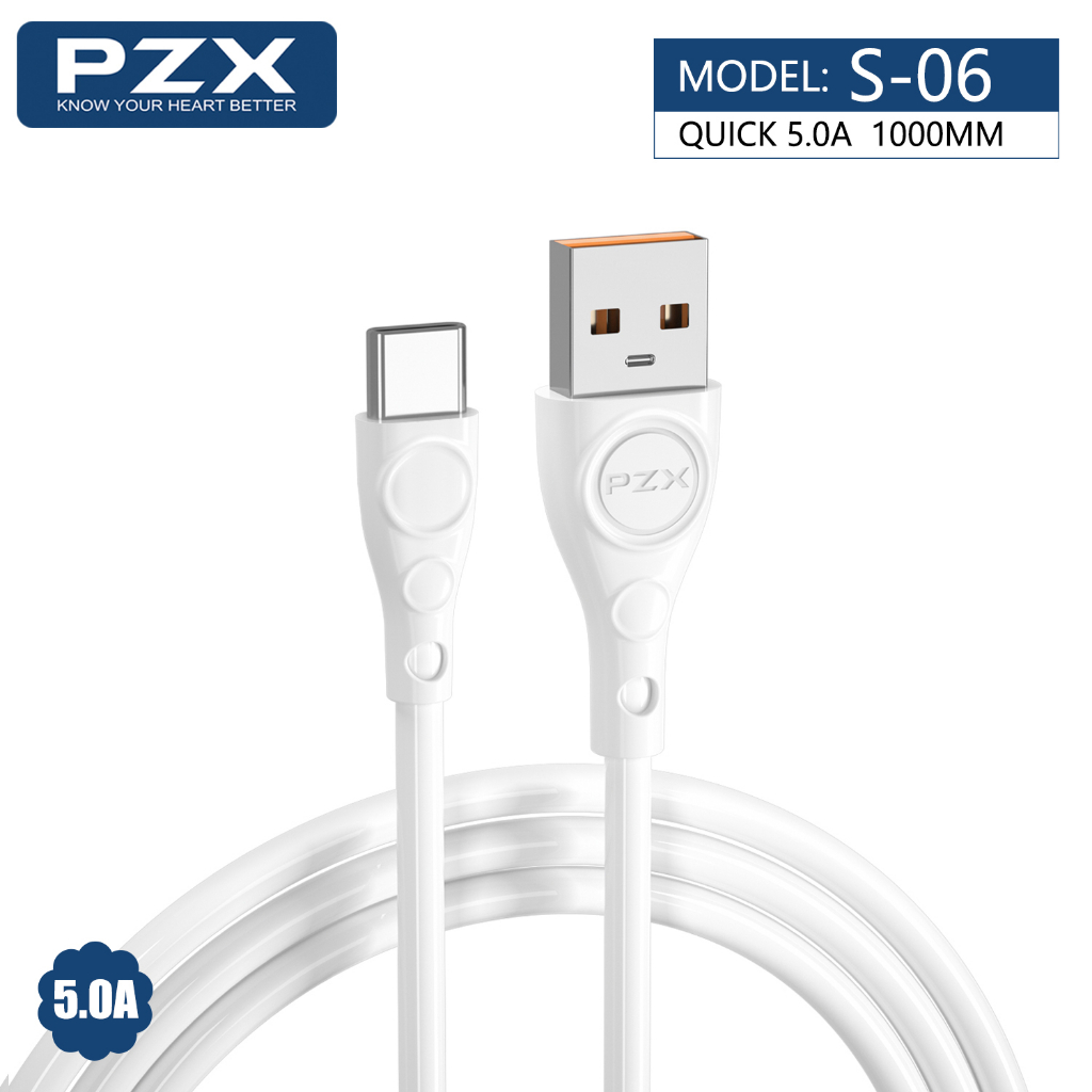 สายชาร์จ 5A ยาว 1เมตร PZX S03 S05 S06 ของแท้ 100% For Android Type-C IPHONE มือถือ