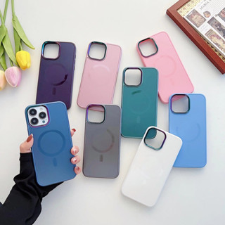 เคสแม่เหล็กขอบกล้องนูนเนื้อmatteรุ่น13/13pro/13pm/14/14pro/14pmสินค้าพร้อมส่ง