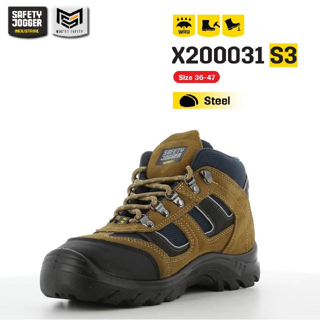[ของแท้พร้อมส่ง] Safety Jogger รุ่น X200031 S3 รองเท้าเซฟตี้หุ้มข้อ หัวเหล็ก ระบายอากาศ พื้นกันน้ำมัน