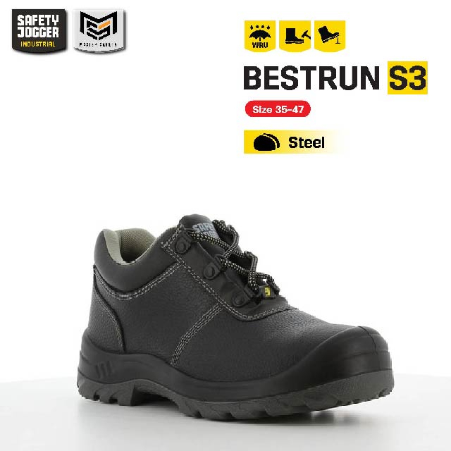 [ของแท้พร้อมส่ง] Safety Jogger รุ่น BESTRUN S3 รองเท้าเซฟตี้หุ้มส้น หัวเหล็ก พื้นกันทะลุ พื้นกันน้ำมัน