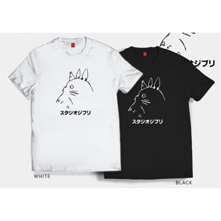 เสื้อยืดภาพยนตร์อะนิเมะเพื่อนบ้านของฉัน TOTORO Hayao Miyazaki Manga เสื้อยืดแขนสั้น