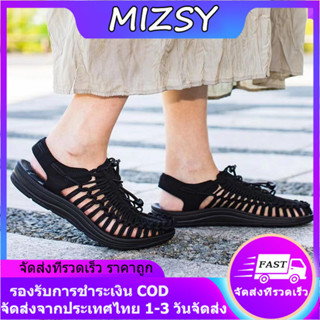 MIZSY 2023【1-2 วัน บริการ】รองเท้าแตะผู้ชายสายรัดส้นรองเท้าแตะสไตล์เชือกถักรองเท้าเดินป่าผู้ชายและผู้หญิง 35-44