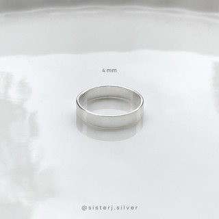 Sister J. (flat) basic ring 4 mm แหวนเงินแท้หน้าแบน 4 mm /silver925