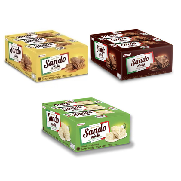 wafello Wafer เวเฟอร์สอดไส้ครีม ตรา วาเฟโร 35 กรัม x 12 ซอง