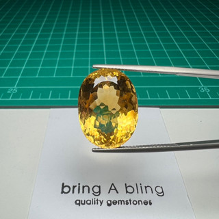 ซิทริน Citrine น้ำหนัก 21.55 ct (20.4x15.2x11.2)mm เม็ดนี้สวยมากเหสีองทอง พลอยธรรมชาติ ไม่ผ่านการปรุงแต่ง ไฟเต็ม สะอาด