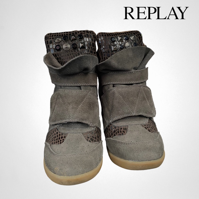 🌸 Replay Shoes รองเท้าหนังกลับ สีน้ำตาล