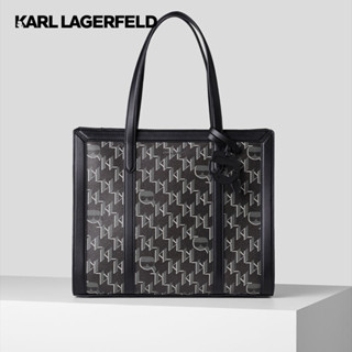 KARL LAGERFELD - K/IKONIK 2.0 MONOGRAM COATED CANVAS TOTE 230W3060 กระเป๋าถือ