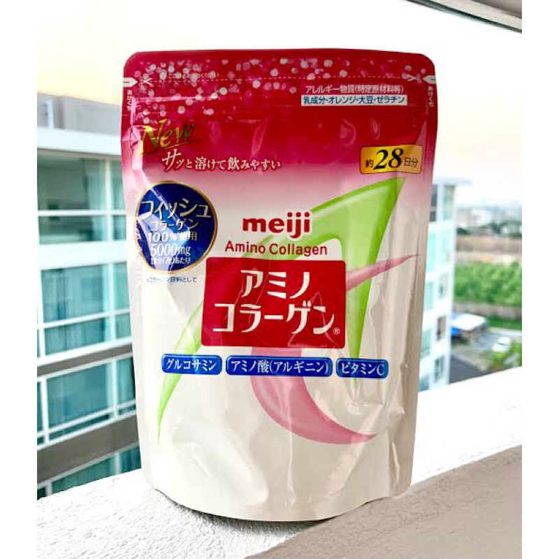 MEIJI Amino Collagen Refill 196g 28Days เมจิ อะมิโน คอลลาเจน 5000mg ที่ได้รับความนิยมสูงสุดในญี่ปุ่น