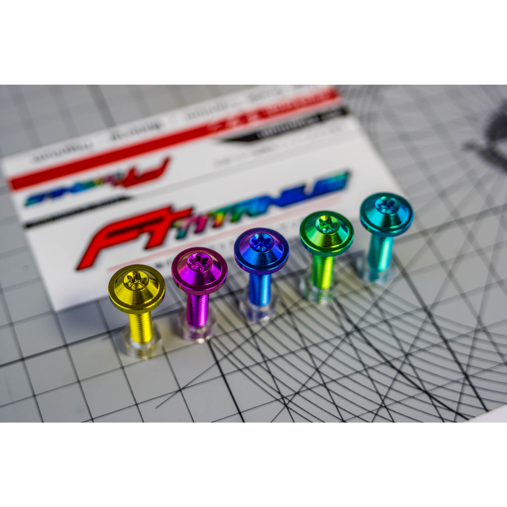 น็อตไทเทเนียมแท้ หัวดาวเรียบ M5 GR5