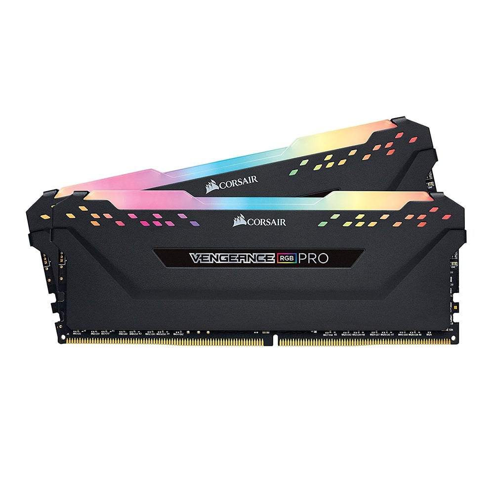 16GB (8GBx2) DDR4/3200 RAM PC (แรมพีซี) CORSAIR VENGEANCE RGB PRO (BLACK) (CMW16GX4M2C3200C16)