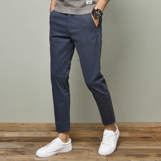 กางเกงสแลค 5 ส่วน ขาเต่อ ทรงกระบอกเล็ก (Slim-fit) by สมหมาย