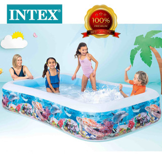 พร้อมส่งจากไทย INTEX สระ 3.05m*1.83m*56cm สระน้ำลายปลา ขนาด305 ซม.ของแท้  พร้อมส่งจากไทย