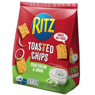 นำเข้าจากอเมริกา🇺🇸 ริทซ์ขนมปังกรอบ แคคกเกอร์ซาวครีมและหัวหอม Ritz Toasted chips 229กรัม