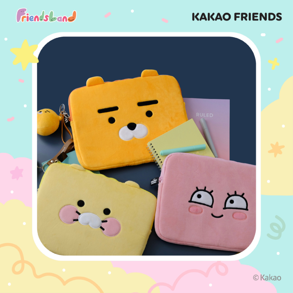 KAKAO FRIENDS เคสใส่ iPad Laptop ลาย  Ryan Apeach Choonsik สำหรับอุปกรณ์ใส่ขนาดไม่เกิน 13 นิ้ว