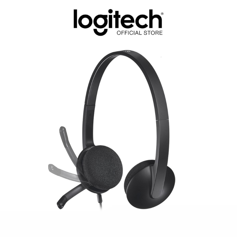 Logitech H340 USB Headset with Noise-Cancelling Mic (ชุดหูฟังพร้อมไมโครโฟนตัดเสียงรบกวน).