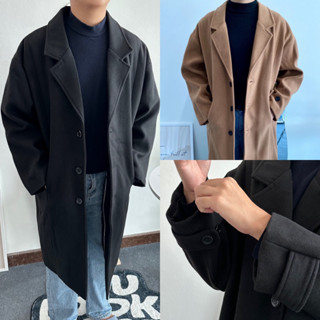 UMORE.FOR.MEN ✨พร้อมส่ง Jerny wool coat ทรงคอวี ผ้าหนา น้ำหนักเบา