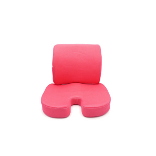 Chair cushion หุ้มผ้าตาข่าย ชุดเบาะรองนั่ง เบาะรองหลัง เพื่อสุขภาพ ลดแรงกดทับ สีชมพู ST211019FU