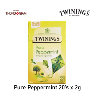 ทไวนิงส์ เครื่องดื่ม เพียว เปปเปอร์มินท์ ชนิดซอง 2 กรัม แพ็ค 20 ซอง Twinings Pure Peppermint 2 g. Pack 20 Tea Bags ชา