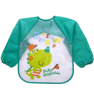Babyonline(R318)N5 (ส่งด่วน1วัน)ผ้ากันเปื้อนสำหรับเด็กลายการ์ตูนแขนยาว กันน้ำได้