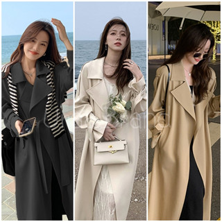 3 สี (พร้อมส่ง) เสื้อโค้ท เทรนช์โค้ท โค้ท รุ่น โค้ทยาว พร้อมเข็มขัด Trench Coat - SandiiSind