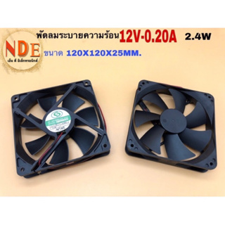 พัดลมระบายความร้อน DC12v-0.20A ขนาด 120x120x25mm.