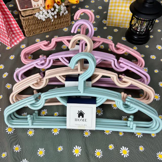 ไม้แขวนเสื้อ 24 ชิ้น สีพาสเทล น่ารัก ไม้แขวนพลาสติก หนา 8 มิล # No.88 พาสเทล x4