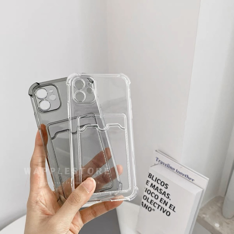 CR06 เคสใสใส่บัตร มุมกันกระแทก เคสใส่รูปโพลาลอย สำหรับรุ่นไอโฟน 7/8/SE20 - 16 16plus 16pro 16promax
