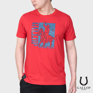 GALLOP : เสื้อยืดผ้าคอตตอนพิมพ์ลาย Graphic Tee รุ่น GT9101 สี Hot red